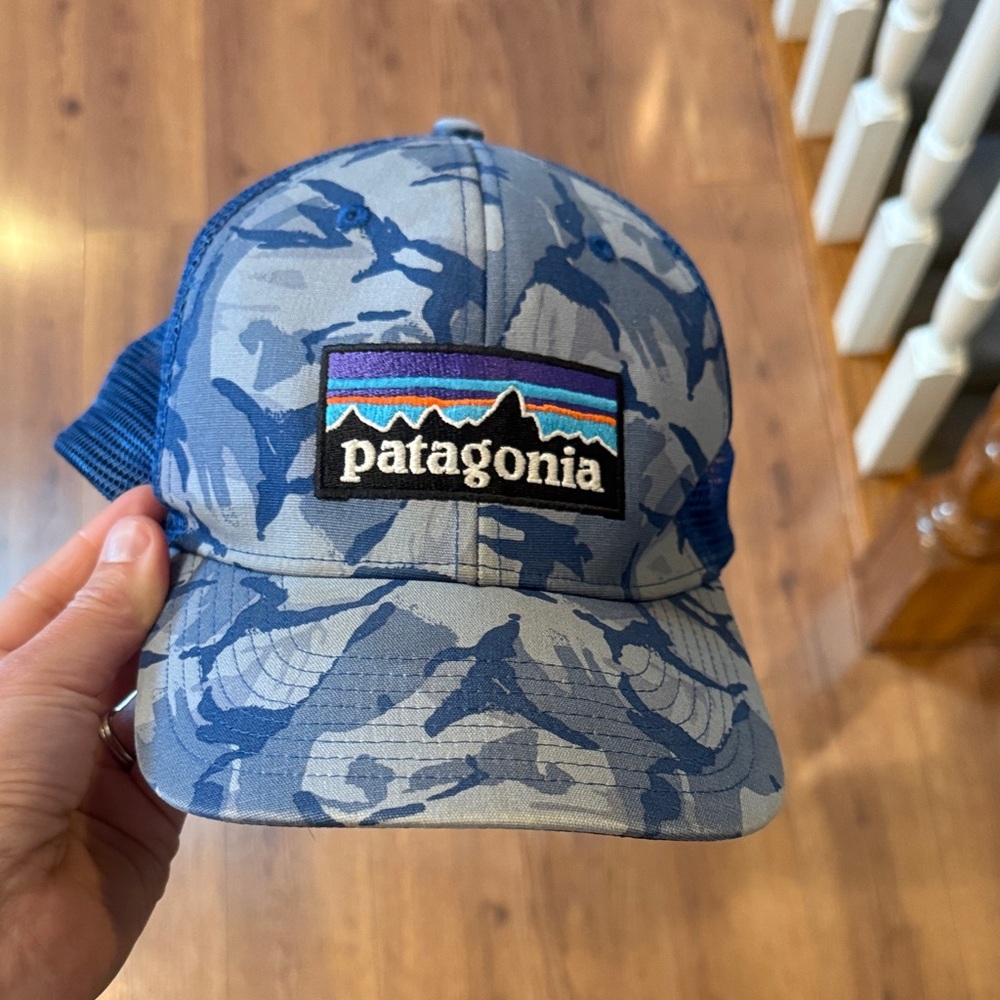 Patagonia Gray and Blue Camo Cap
